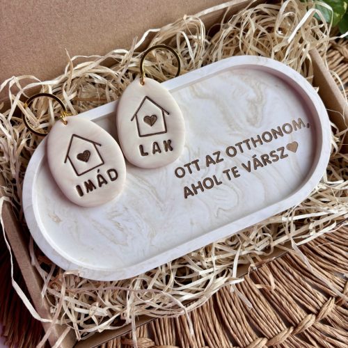 OTT AZ OTTHONOM ajándékbox közepes tálkával - bézs