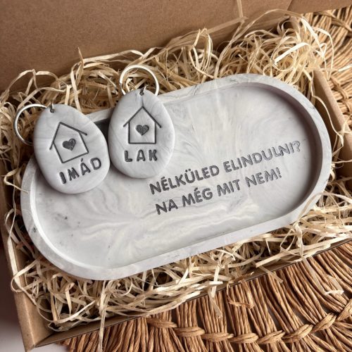 NÉLKÜLED ELINDULNI ajándékbox közepes tálkával - szürke