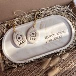 TELEFON, KULCS, PÉNZTÁRCA? ajándékbox nagy tálkával - bézs