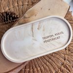 TELEFON, KULCS, PÉNZTÁRCA? - nagy tálka - bézs